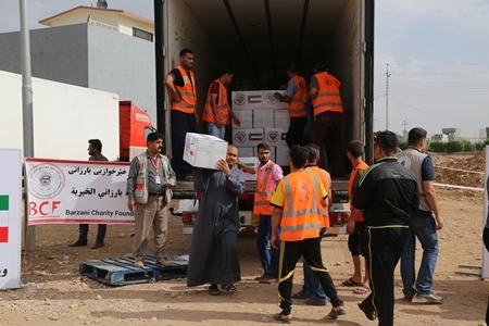 لە سنوری پارێزگای ھەولێر ١٨٧٠ خێزانی ئاوارەی موسڵ ھاوکاریکران